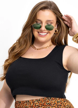 Marguerite - Blusa Preta em Canelado - MARGUERITE