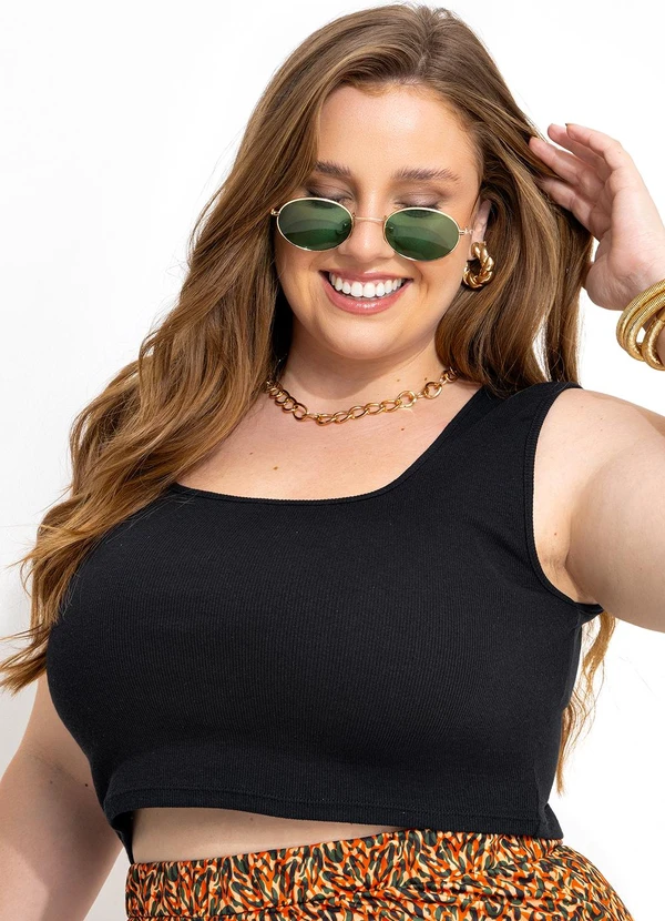 Marguerite - Blusa Preta em Canelado