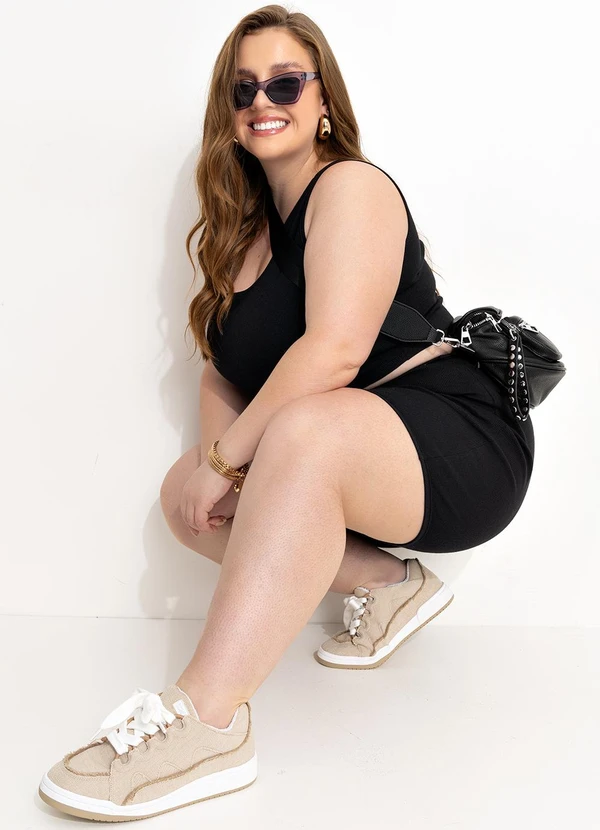 Marguerite - Blusa Preta em Canelado 7