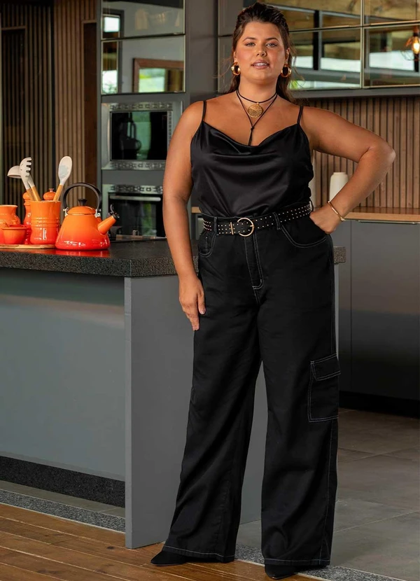 Marguerite - Blusa Preta em Cirrê 9