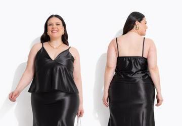 Blusa Preto em Malha Acetinada