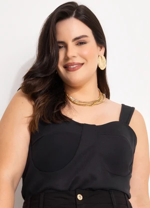 Marguerite - Blusa Preto em Moletinho - MARGUERITE