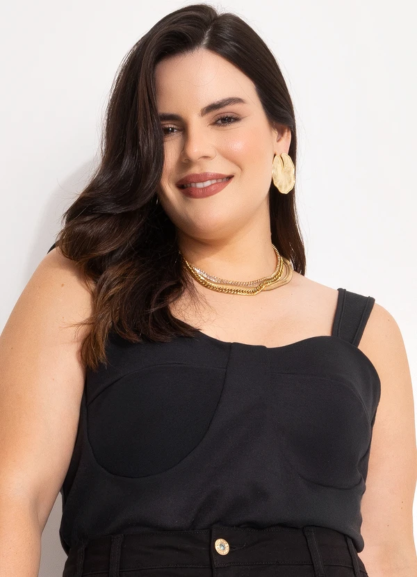 Marguerite - Blusa Preto em Moletinho