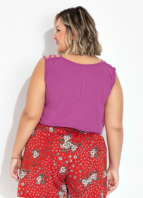 Marguerite - Blusa Rosa com Alças Triplas Plus Size 2