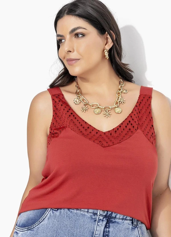 Marguerite - Blusa Terracota em Malha de Viscose 5