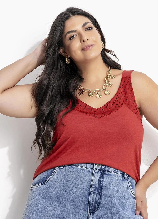 Marguerite - Blusa Terracota em Malha de Viscose 7