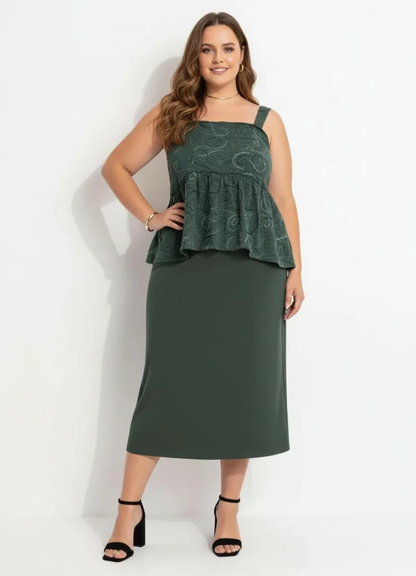 Marguerite - Blusa Verde Escuro em Malha Bordada 3
