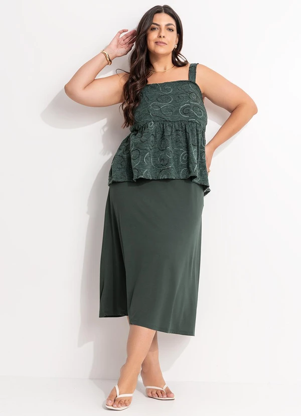 Marguerite - Blusa Verde Escuro em Malha Bordada 1