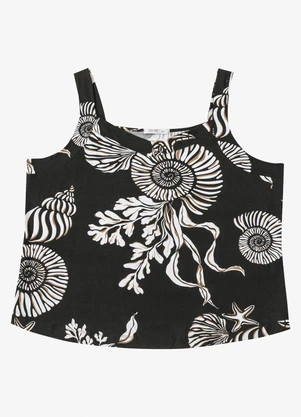 Secret Glam - Regata Feminina Estampada Preto - SECRET GLAM