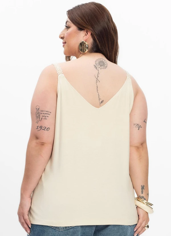 Secret Glam - Regata Feminina Plus Size Bege 2