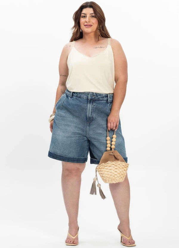 Secret Glam - Regata Feminina Plus Size Bege 4