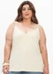 Secret Glam - Regata Feminina Plus Size Marrom - variação: Bege