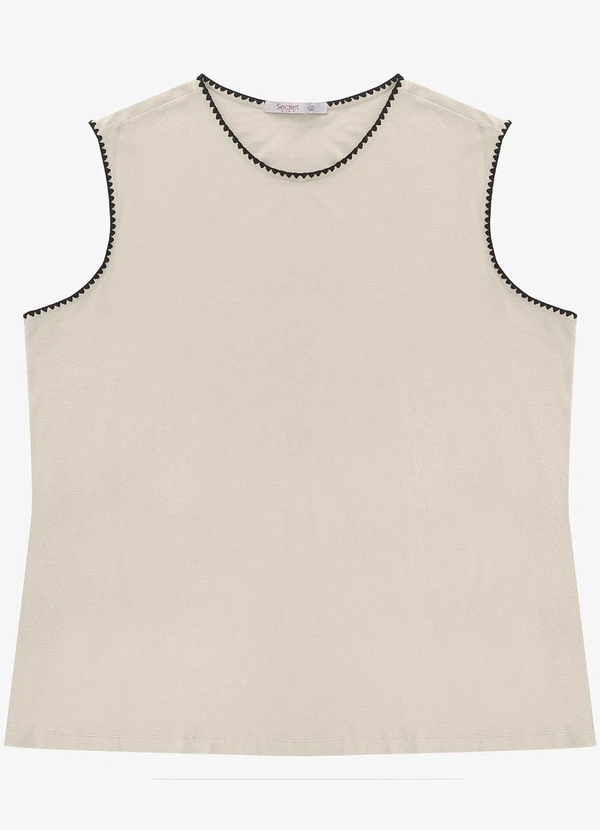 Secret Glam - Regata Feminina Plus Size Bege 5