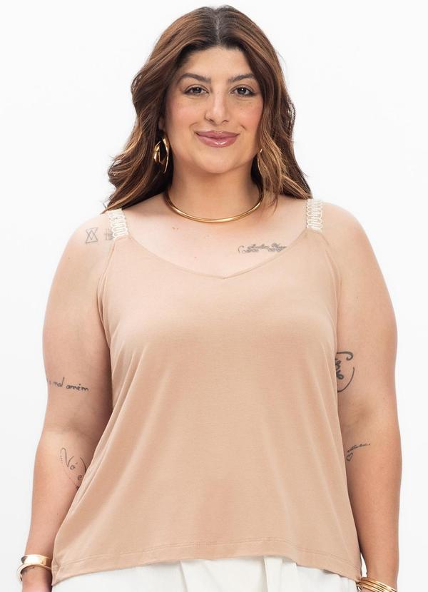 Secret Glam - Regata Feminina Plus Size Marrom