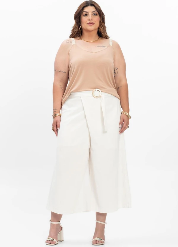 Secret Glam - Regata Feminina Plus Size Marrom 4