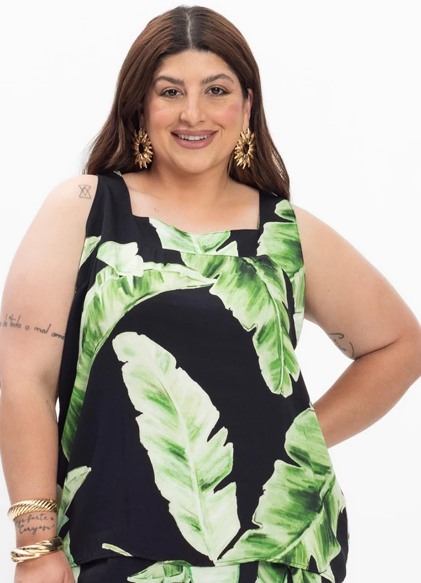 Secret Glam - Regata Feminina Plus Size Preto 4