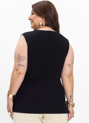Secret Glam - Regata Feminina Plus Size Preto - SECRET GLAM
