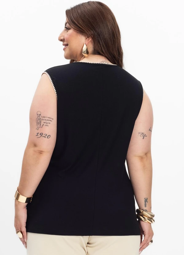 Secret Glam - Regata Feminina Plus Size Preto 2