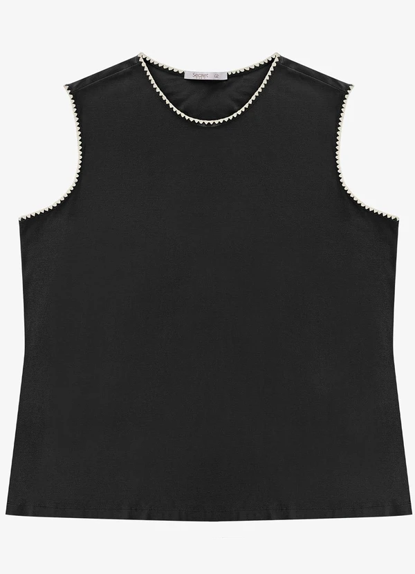 Secret Glam - Regata Feminina Plus Size Preto 5