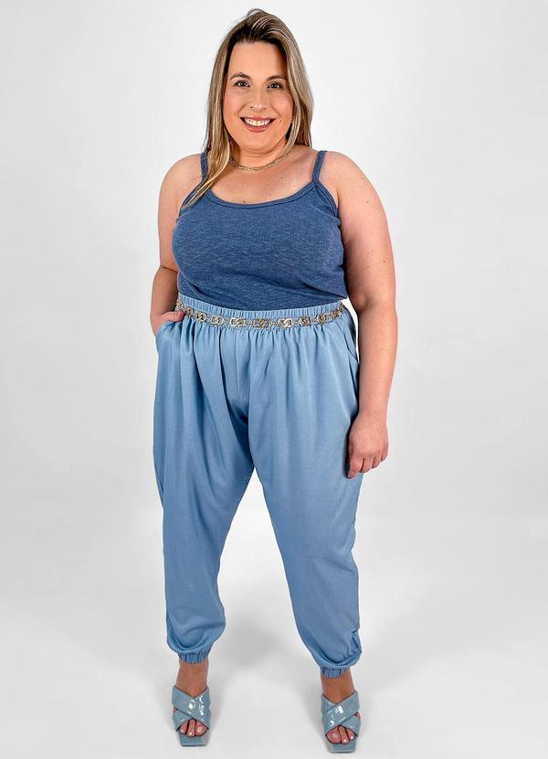 Miss Masy Plus - Regata Plus Size Eloa Azul Acinzentado 3