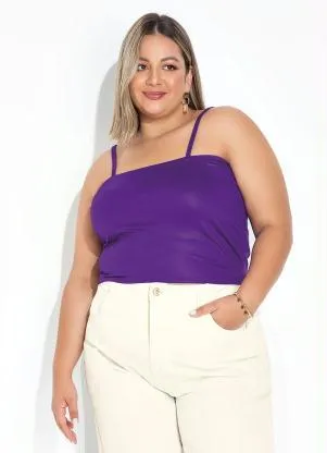 Marguerite - Top Faixa Roxo com Alças e Elástico Plus Size - MARGUERITE