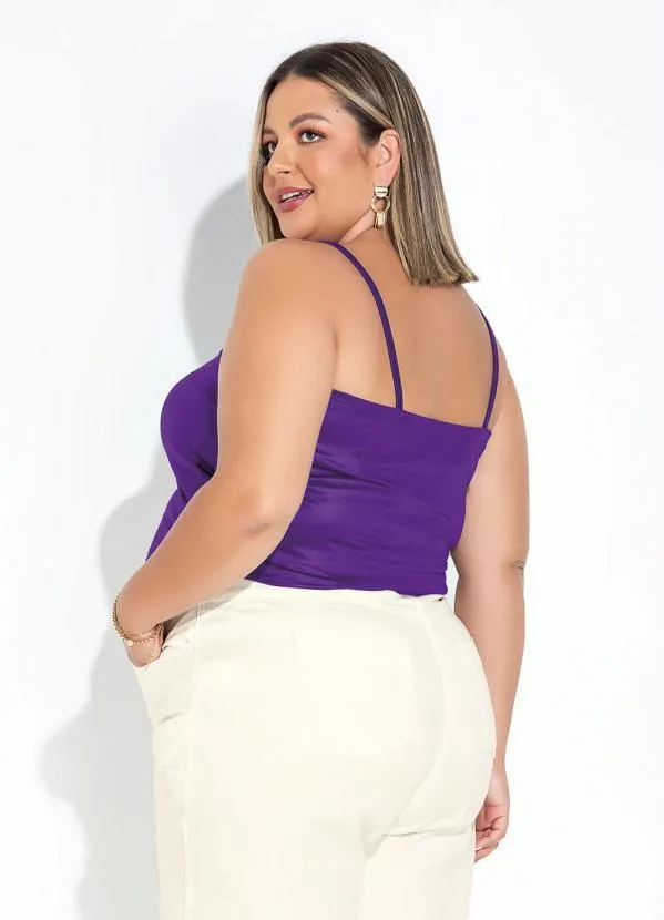 Marguerite - Top Faixa Roxo com Alças e Elástico Plus Size 2