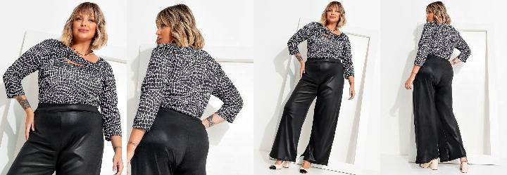 Blusa Abstrata em Jersey