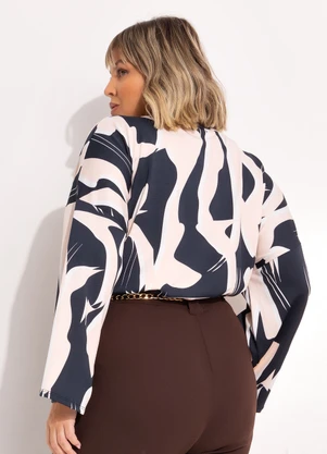 Marguerite - Blusa Abstrata em Malha com Elastano - MARGUERITE