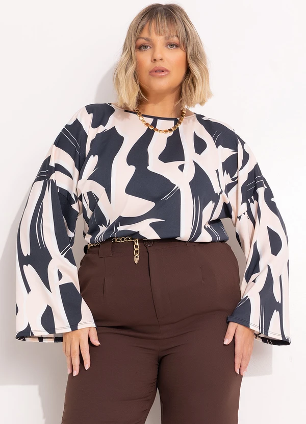 Marguerite - Blusa Abstrata em Malha com Elastano 5