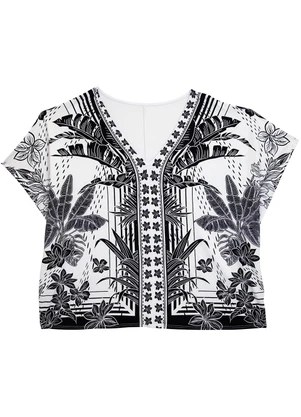 Malwee - Blusa Ampla Tropical PlusPreto - MALWEE