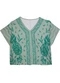 Malwee - Blusa Ampla Tropical PlusBranco - variação: Verde Menta