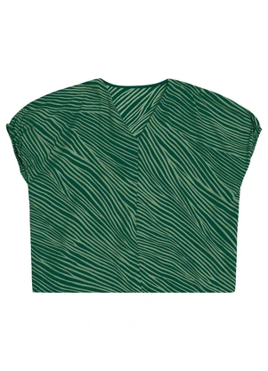 Malwee - Blusa Animal Print Mullet em Malha Plus Verde - MALWEE