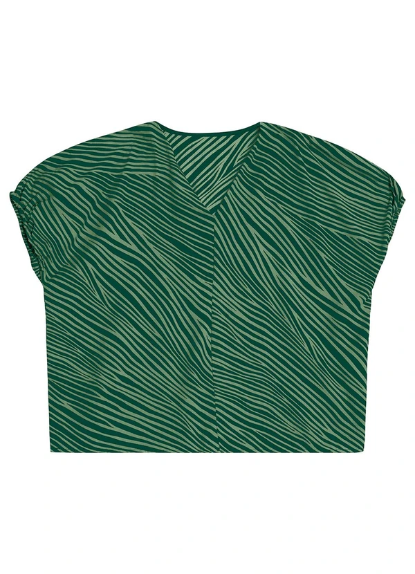 Malwee - Blusa Animal Print Mullet em Malha Plus Verde