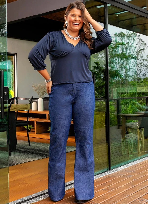 Marguerite - Blusa Azul Marinho em Malha Fria 3