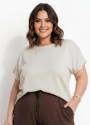 Blusa (bege) em MALHA LUREX COM BRILHO