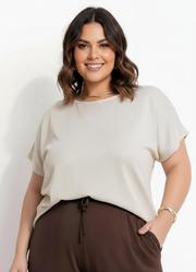 Blusa Bege em Malha Lurex com Brilho