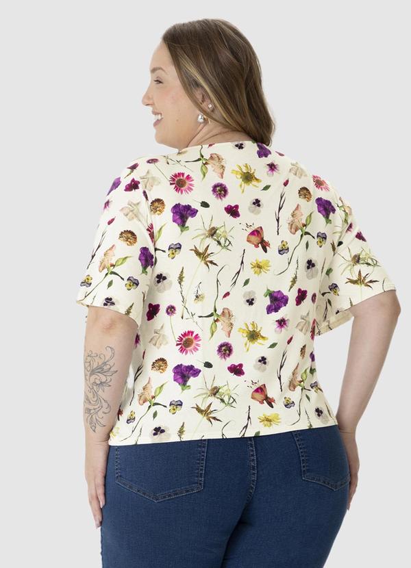 Malwee - Blusa Box Floral em Viscolinho Branco 3