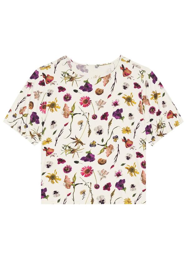 Malwee - Blusa Box Floral em Viscolinho Branco 5