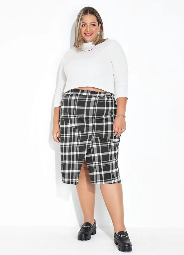 Marguerite - Blusa Branca em Ribana Canelada Plus Size 3