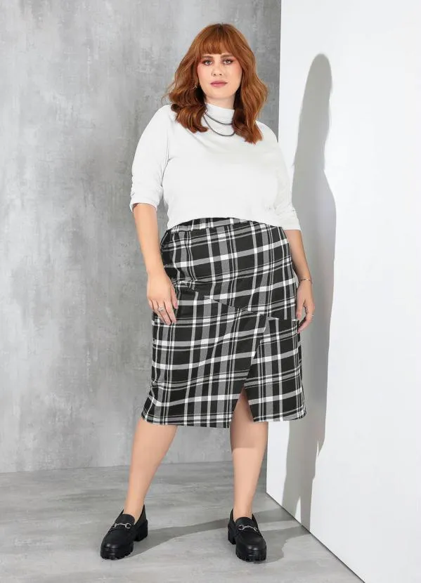 Marguerite - Blusa Branca em Ribana Canelada Plus Size 5