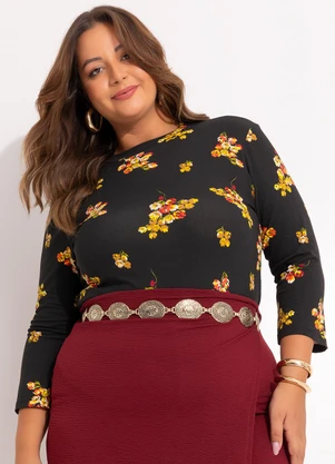 Marguerite - Blusa Buquê de Flores em Malha de Viscose - MARGUERITE