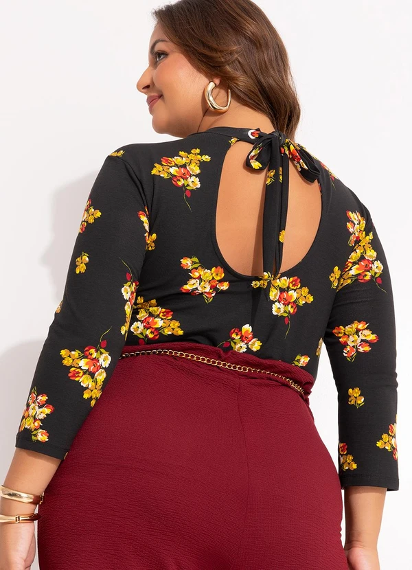 Marguerite - Blusa Buquê de Flores em Malha de Viscose 3