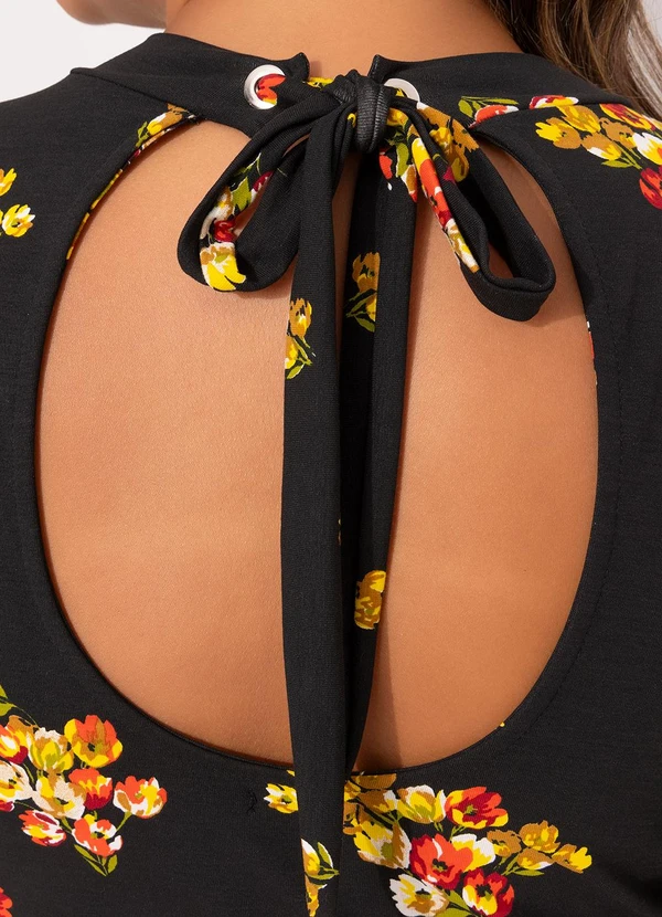 Marguerite - Blusa Buquê de Flores em Malha de Viscose 1