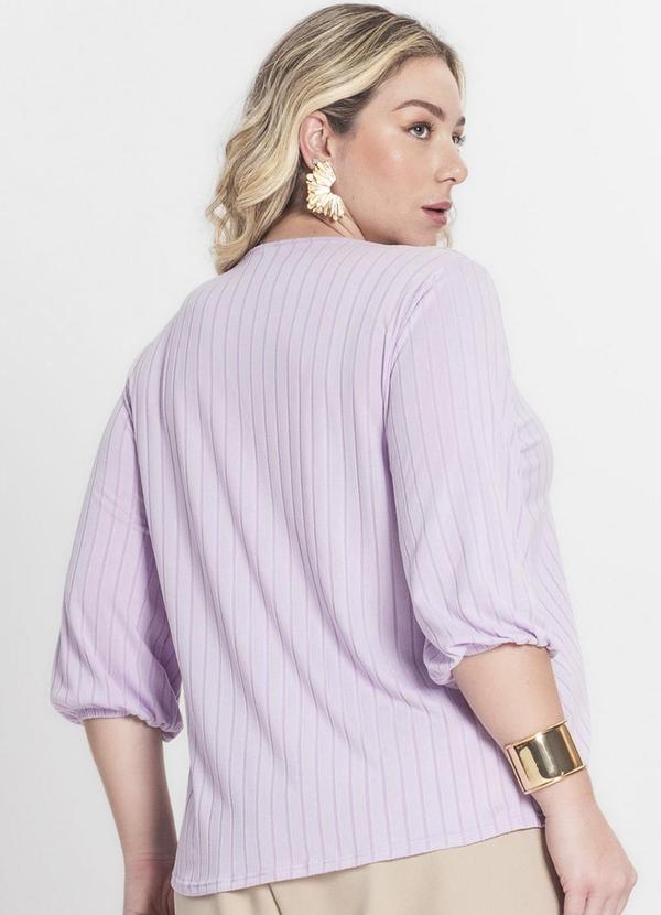 Infinita Cor - Blusa Canelada Plus Roxo 2