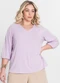 Infinita Cor - Blusa Canelada Plus Azul - variação: Roxo