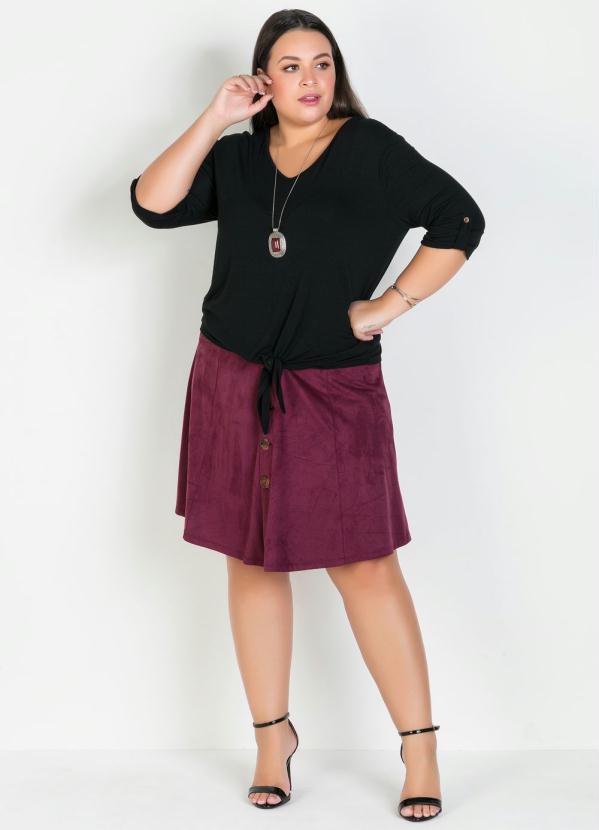 Mink - Blusa com Detalhe de Amarração Frente Preta 4