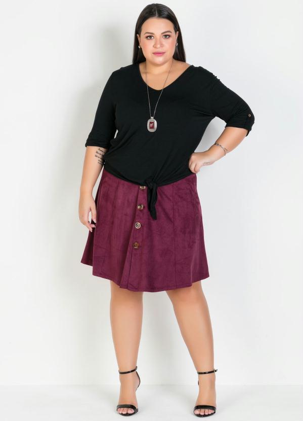 Mink - Blusa com Detalhe de Amarração Frente Preta 5