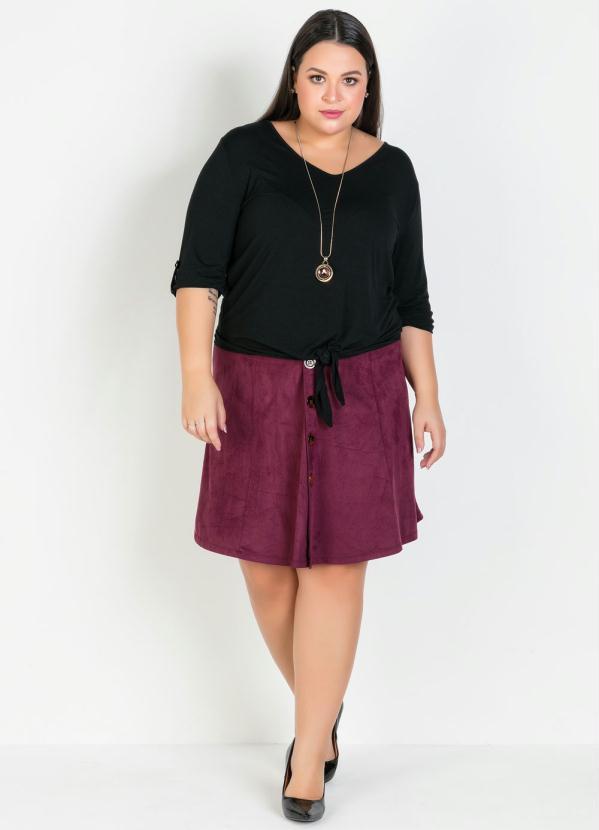 Mink - Blusa com Detalhe de Amarração Frente Preta 6