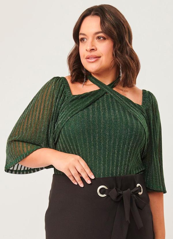 Lisamour - Blusa em Tule Shine Verde