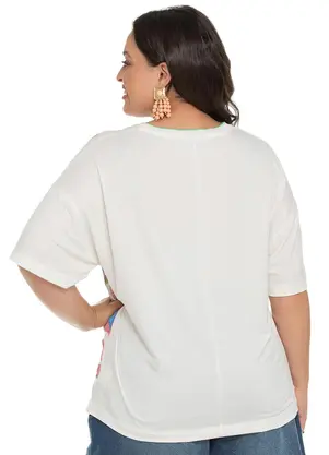 Secret Glam - Blusa Feminina Plus Size Florida Bege - SECRET GLAM